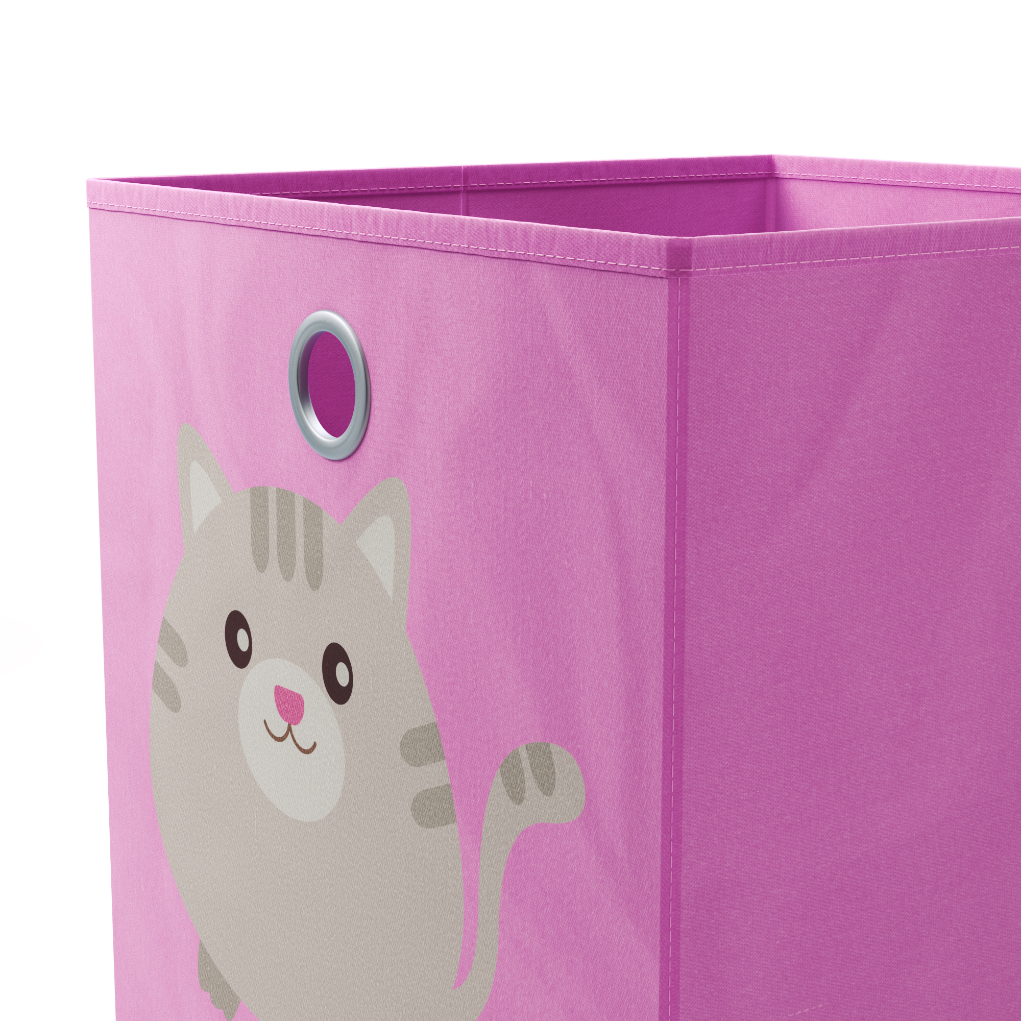 Aufbewahrungsbox Katze 33 x 33 cm 2er Set pink