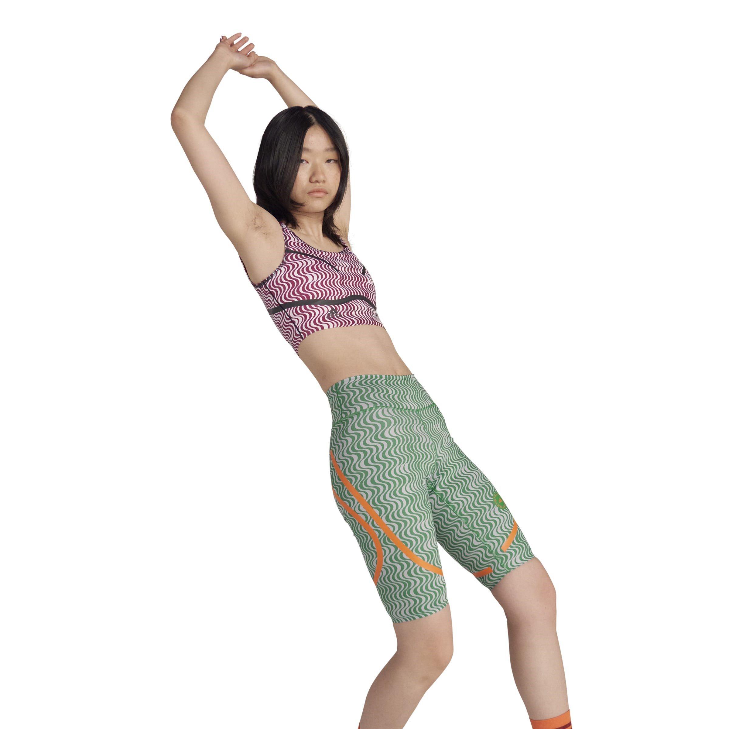 adidas by Stella McCartney Asymmetrical Print Cycling Shorts Womens