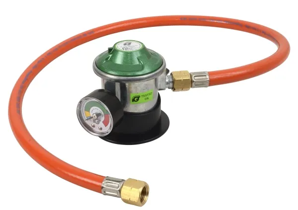Cozze® regulatorsæt med slange 1,1 meter og regulator med manometer 2 x 1/4