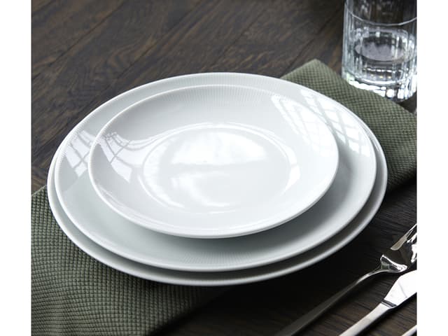 Pillivuyt Eventail Tallerken flad Dia 21 cm Hvid