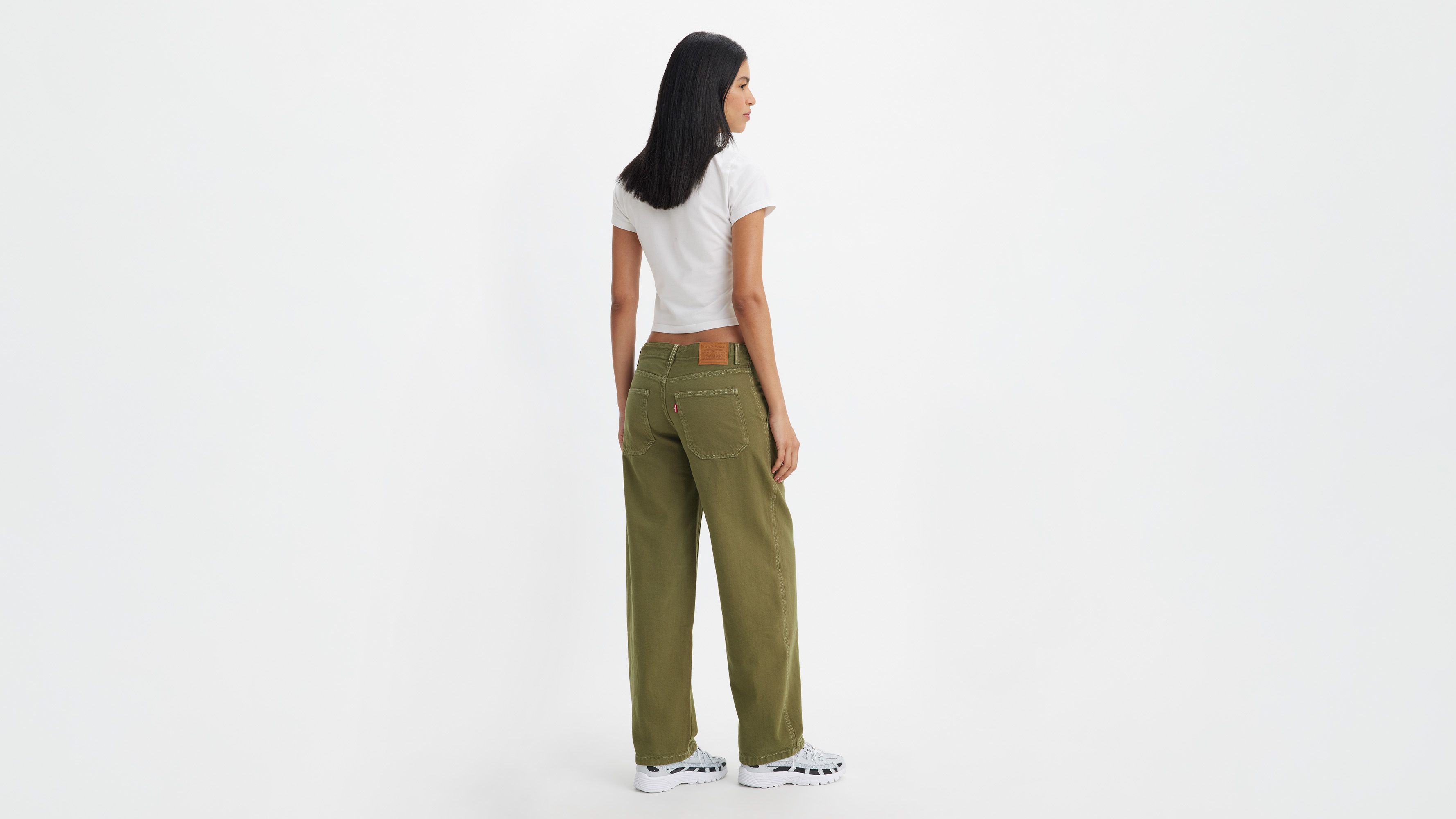 Pantalon Baggy Dad utilitaire - Lazy Olive Night Pfd - Vert