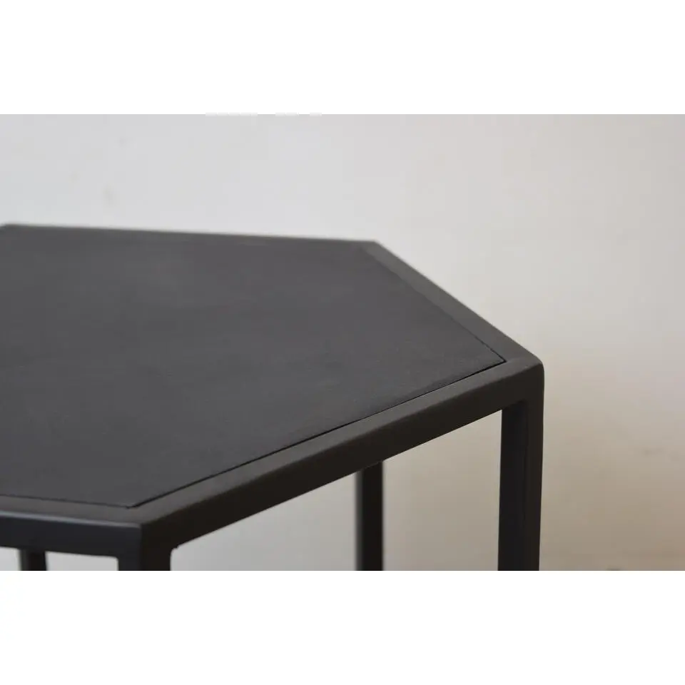 LOFT42 Salontafel set zeshoek - Zwart mangohout - Metaal