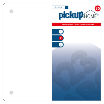 Pickup 3D Home plaat wit  acrylaat 3 mm 15 x 15 cm