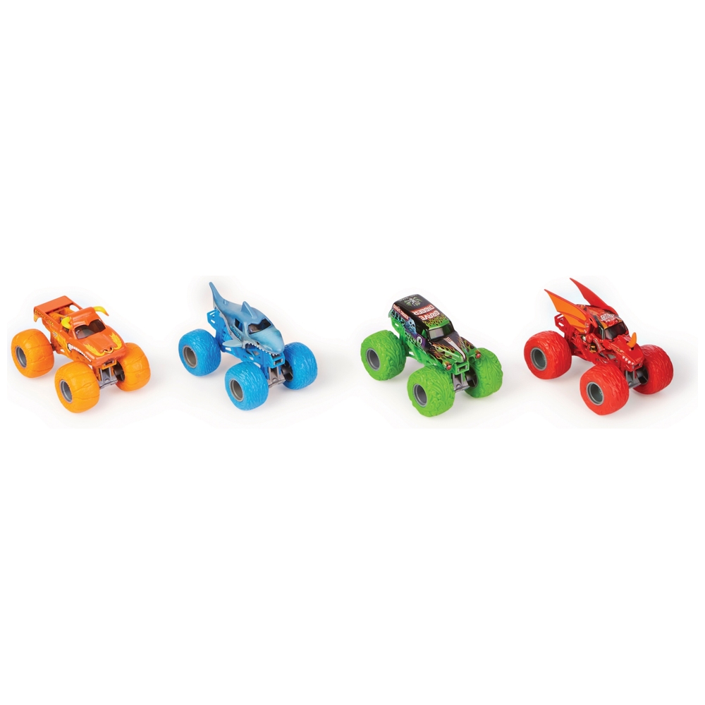 Monster Jam Offizielles 1:64 Megalodon 4er-Pack Monster Trucks