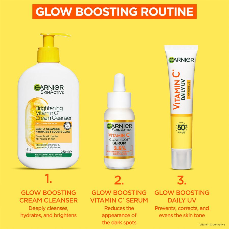 Garnier SkinActive Vitamin C Invisible Boosting Daily UV Fluid SPF50+ 40ml