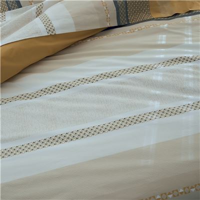 Linge de lit percale motif bandes géométriques