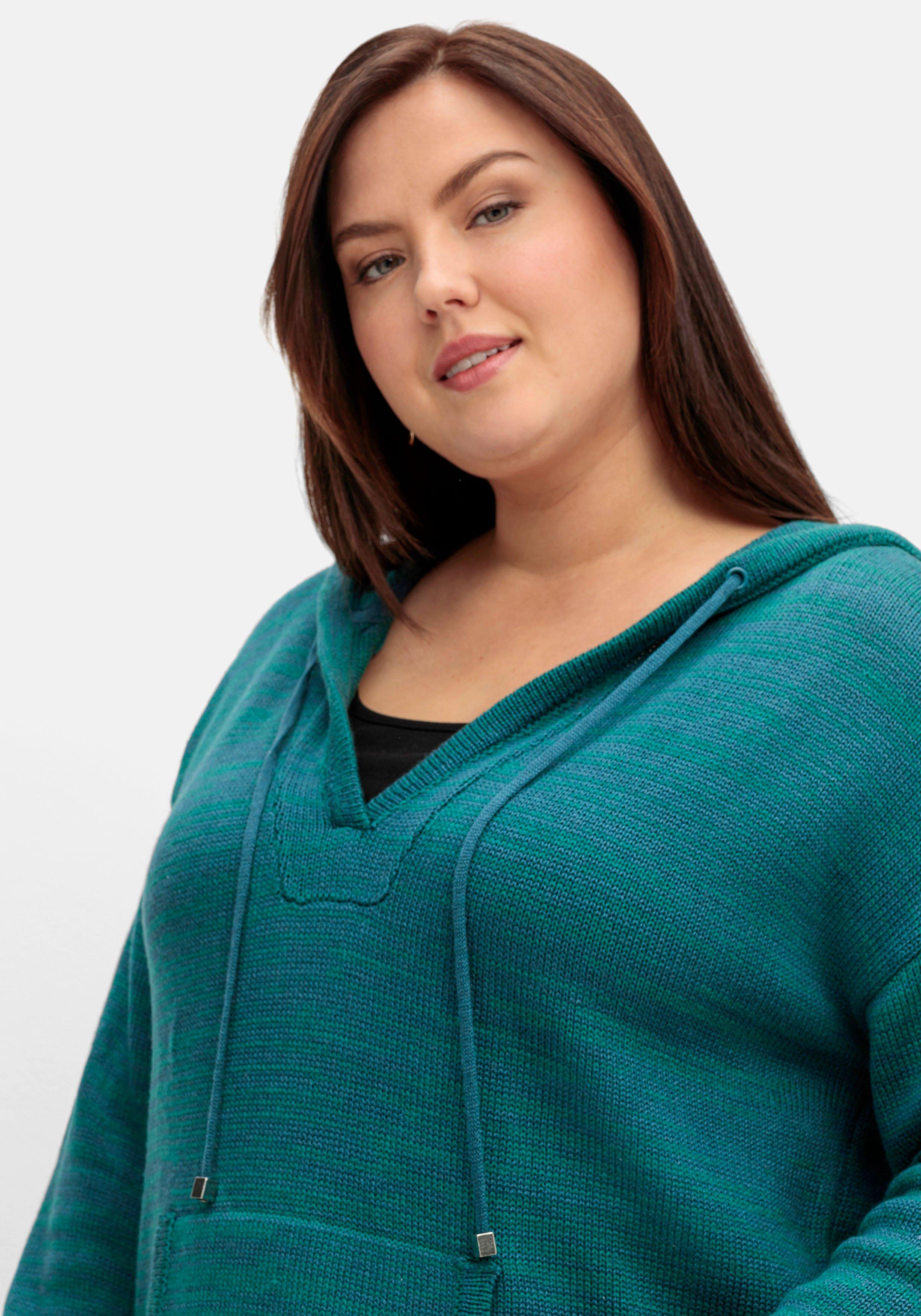 Kapuzenpullover mit Kaschmiranteil, in melierter Optik