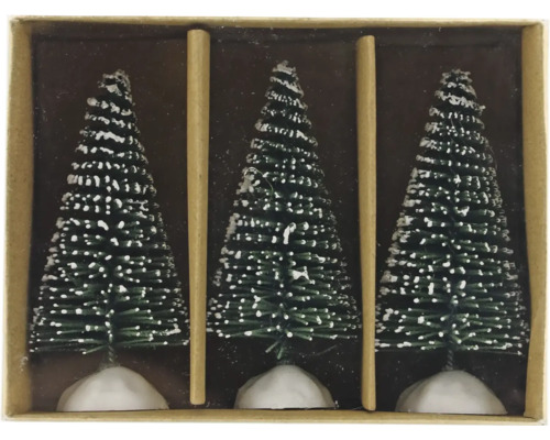 Kerstversiering, dennenbomen, 7,5 cm, groen, 3 stuks