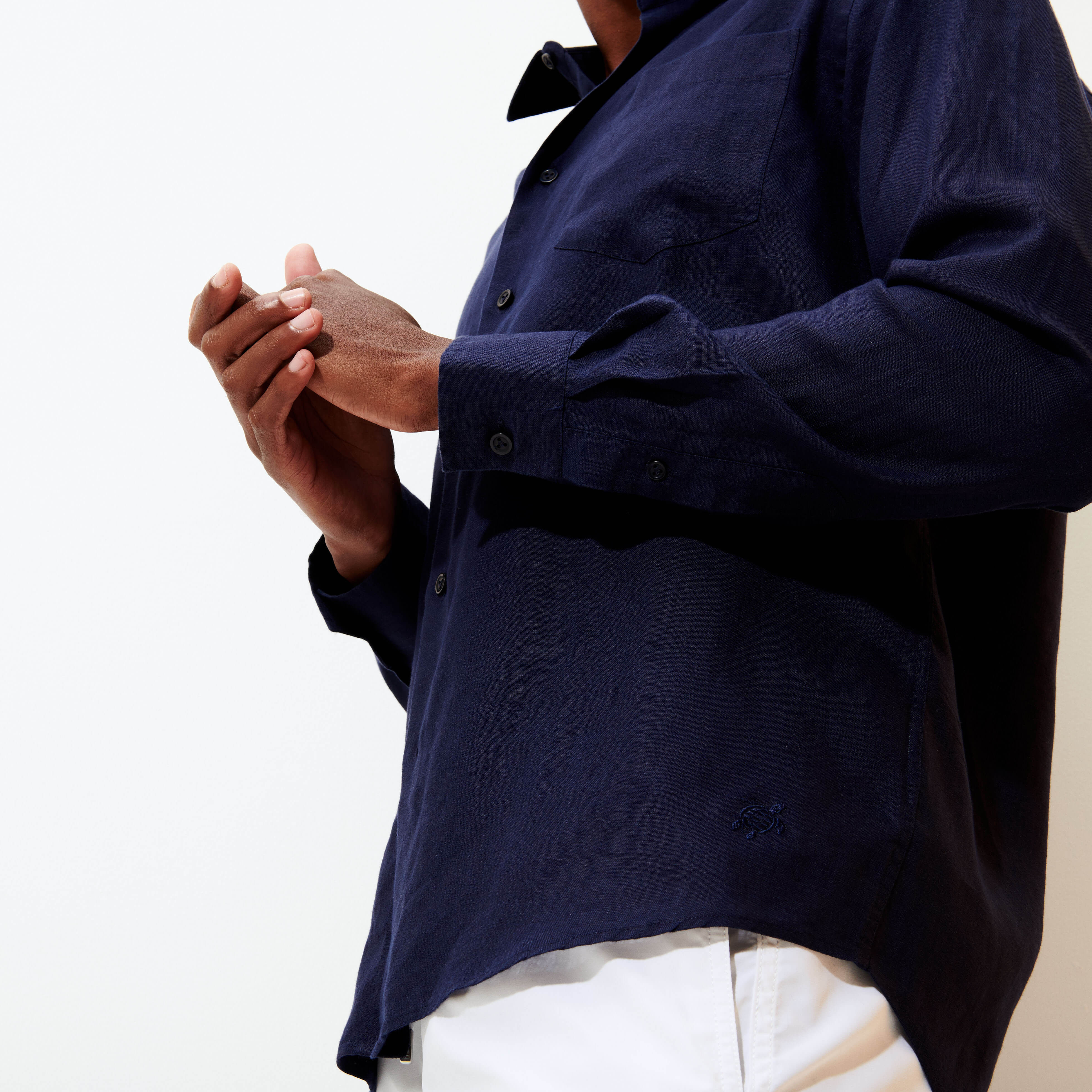 Chemise en lin homme unie