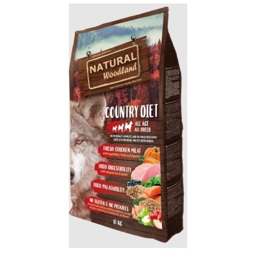 Ração para cães com frango e peru, dieta natural de floresta campestre