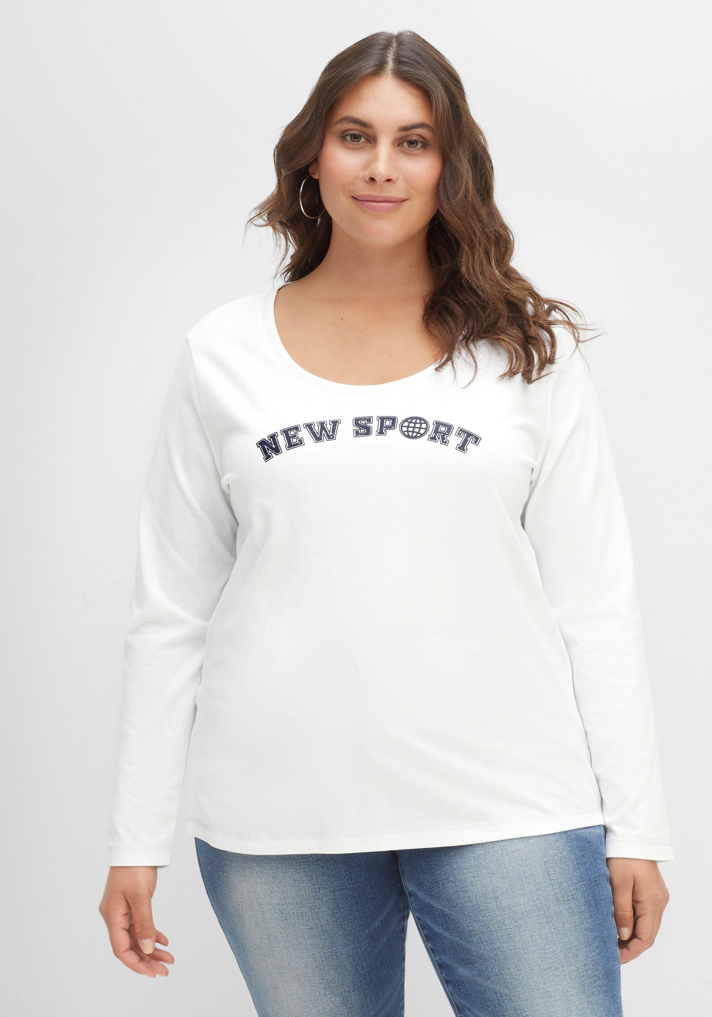 Langarmshirt mit Frontdruck im College-Stil