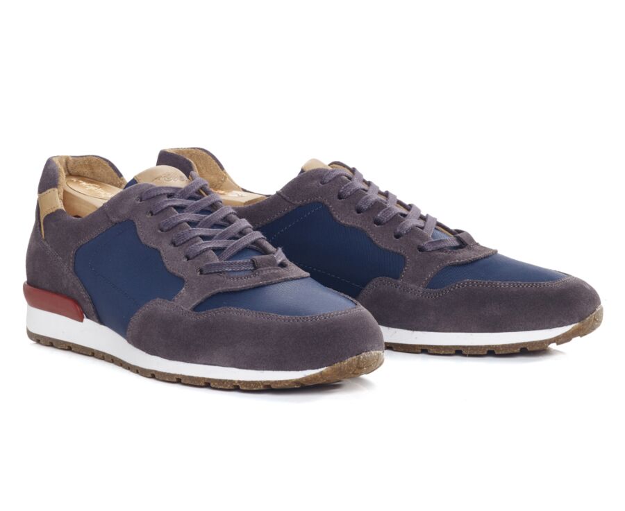 Sneakers homme Velours Gris et Marine - CANBERRA II