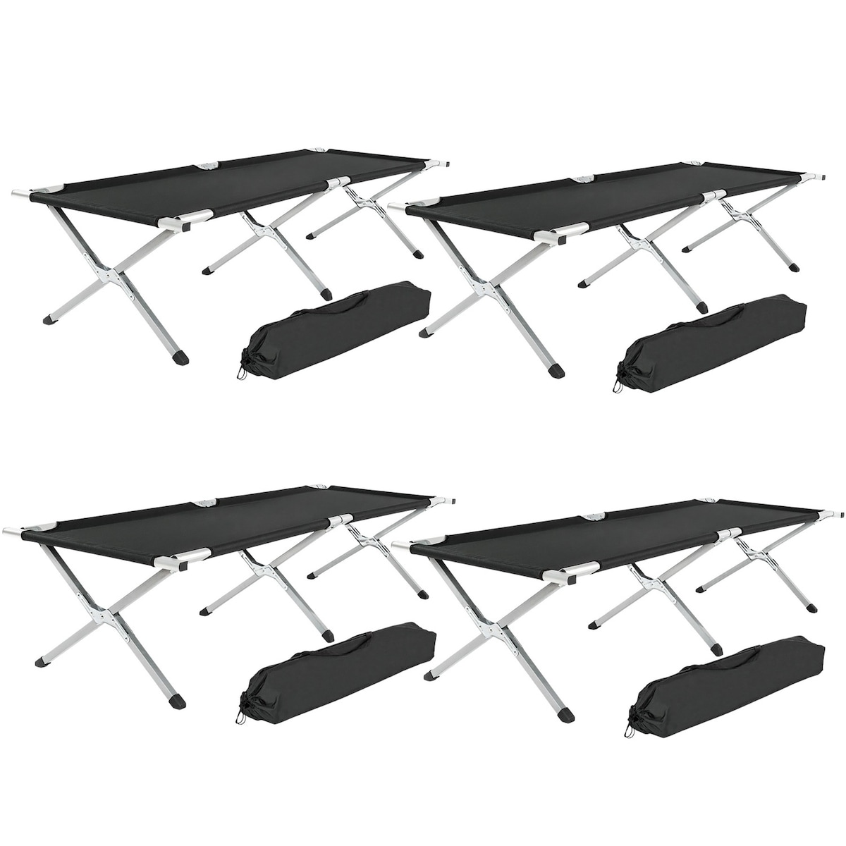 4 feltsenger i aluminium - svart