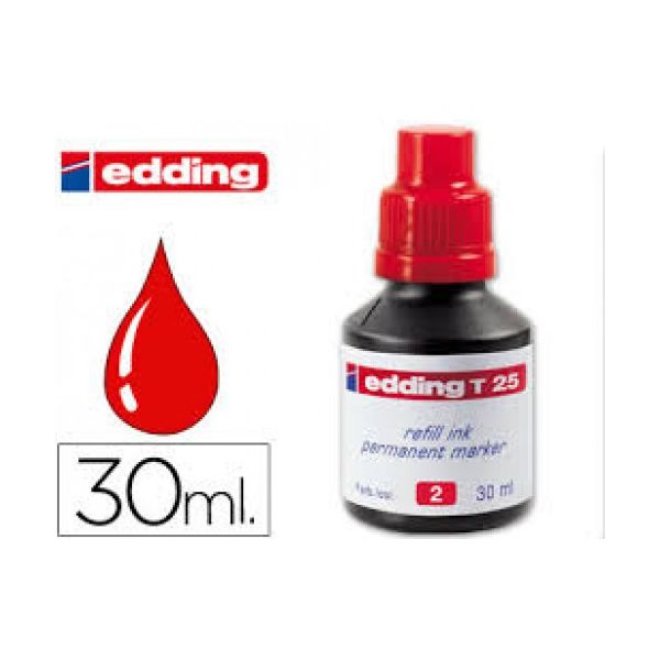 Edding Tinta p/ Recarga Marcadores Permanentes T25 Vermelho 30ml