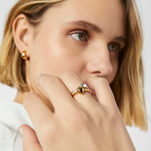 Anéis TOUS Joy Bits em prata com banho de ouro 18k sobre prata.