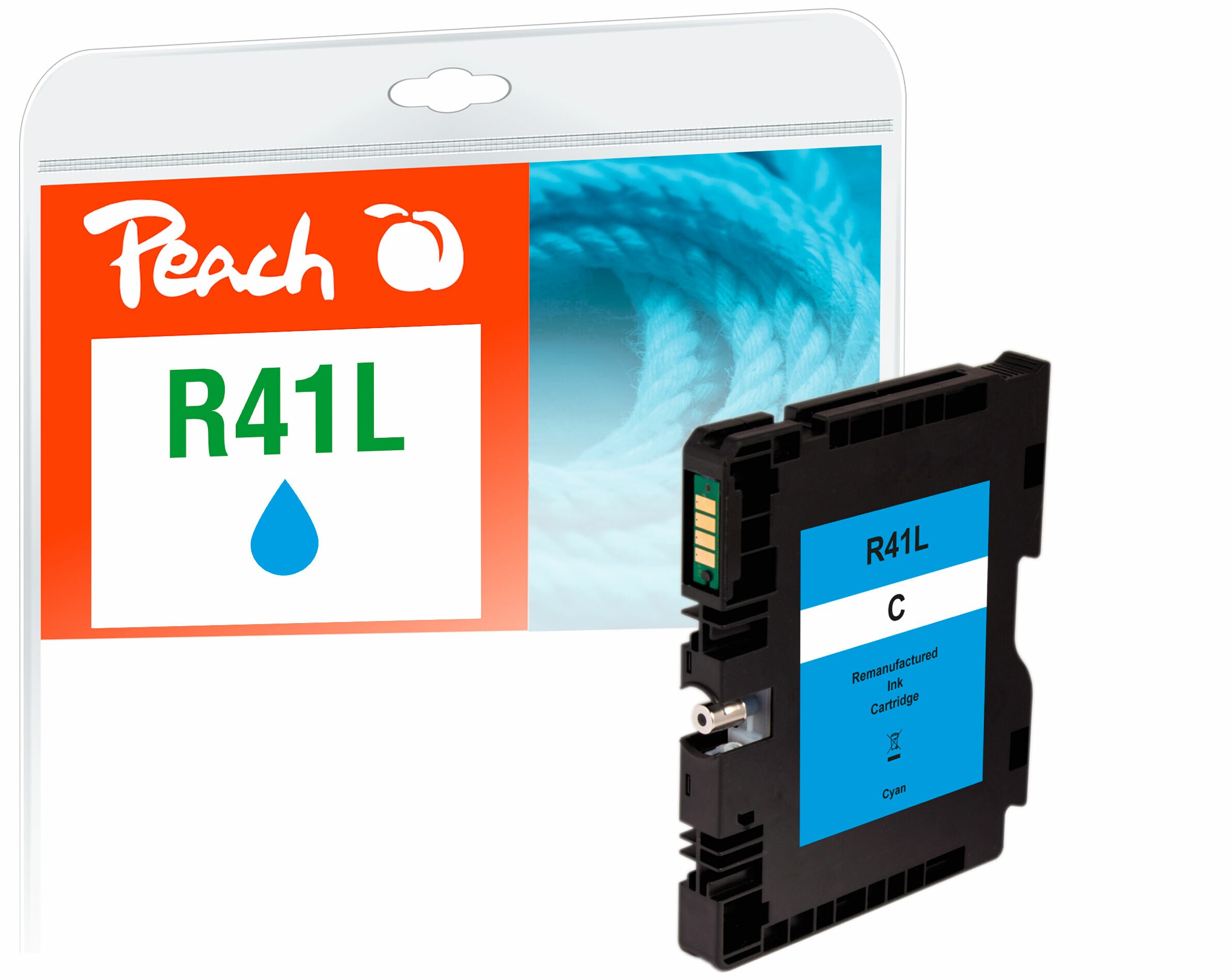 Peach R41Druckerpatrone cy ersetzt Ricoh GC41CL, 405766 für z.B. Ricoh Aficio SG 3100, Ricoh Aficio SG 3100 snw, Ricoh Aficio SG 3110 dn (wiederaufbereitet)