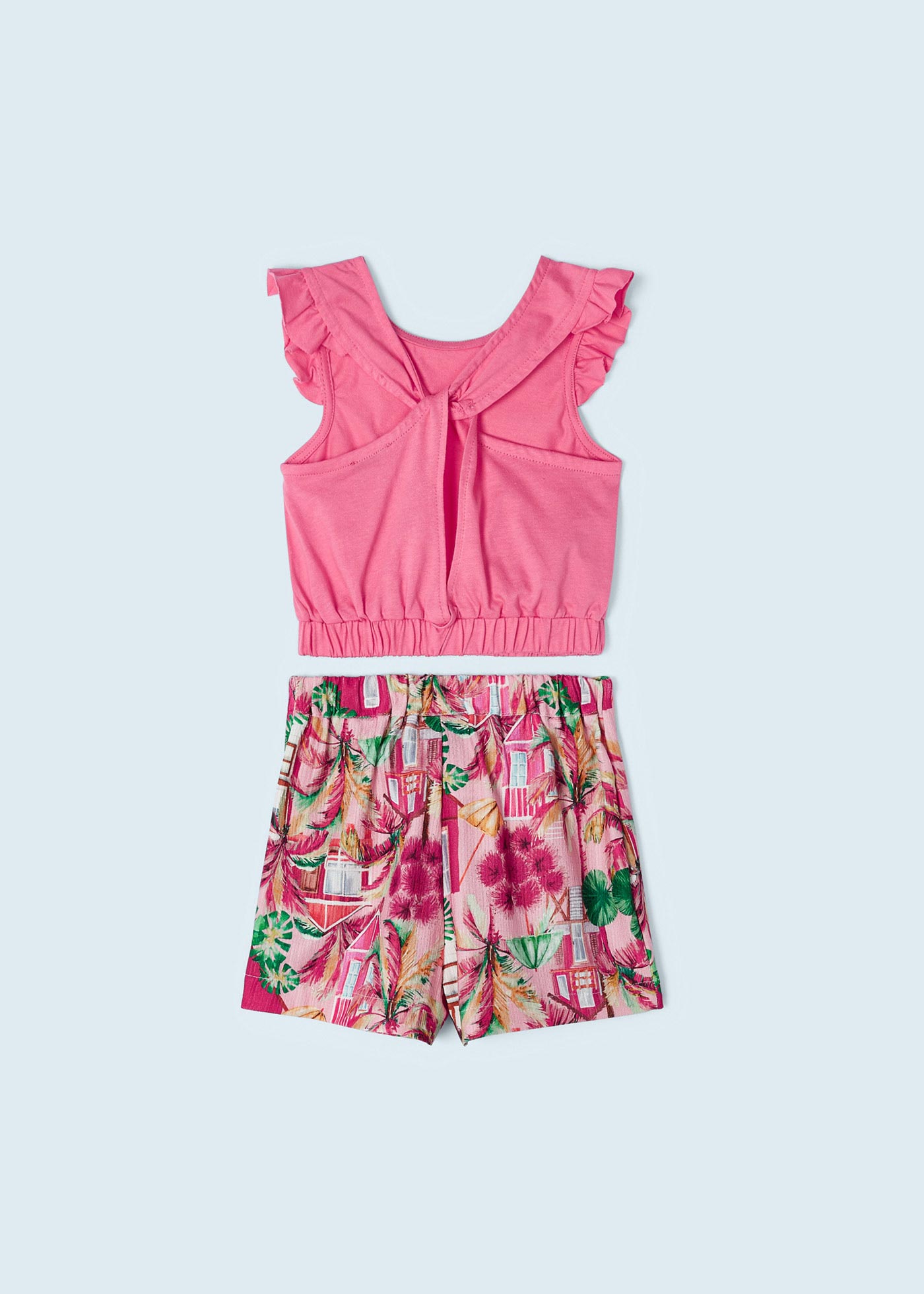 Conjunto de duas peças com shorts estampados para meninas