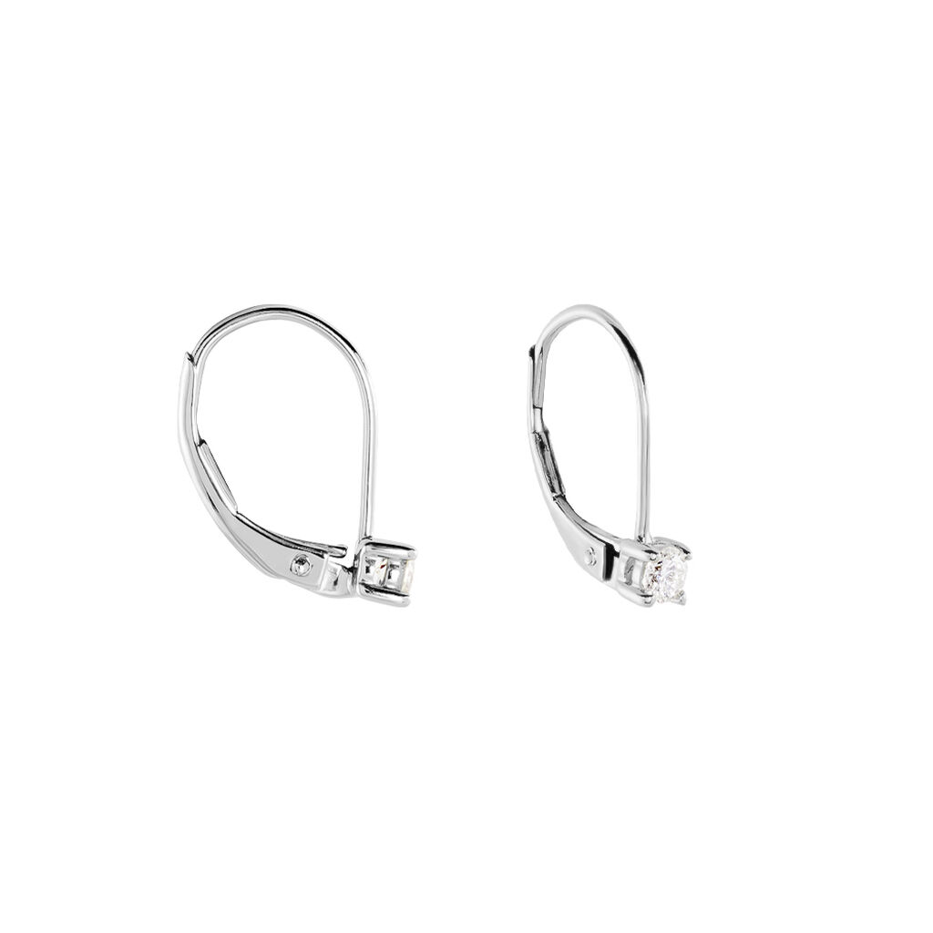 Boucles D'oreilles Pendantes Victoria Or Blanc Diamant