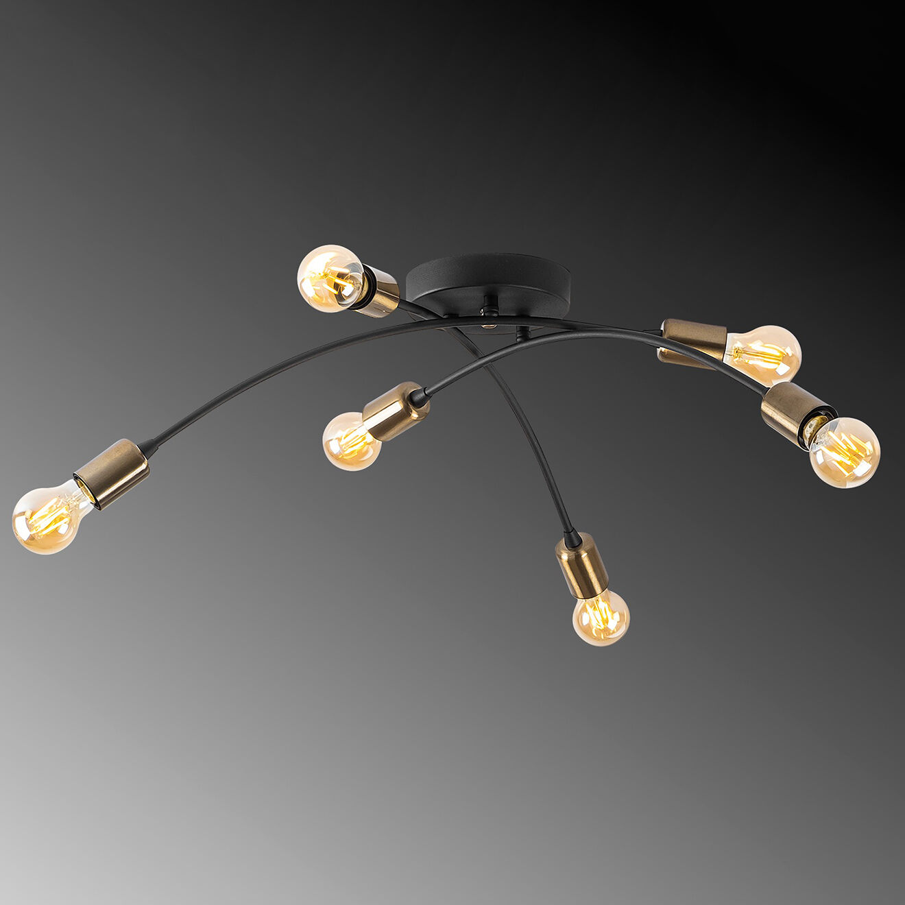 Opviq Plafonnier Banana 1142 noir/marron  - H.25x67x67 cm
