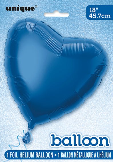Hart Helium Ballon Blauw Leeg 45cm