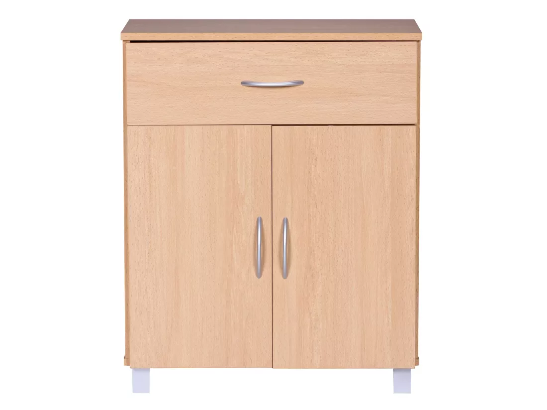 Buffet Commode 60x75x30cm 2 portes et 1 tiroir Bois Étagère fermée