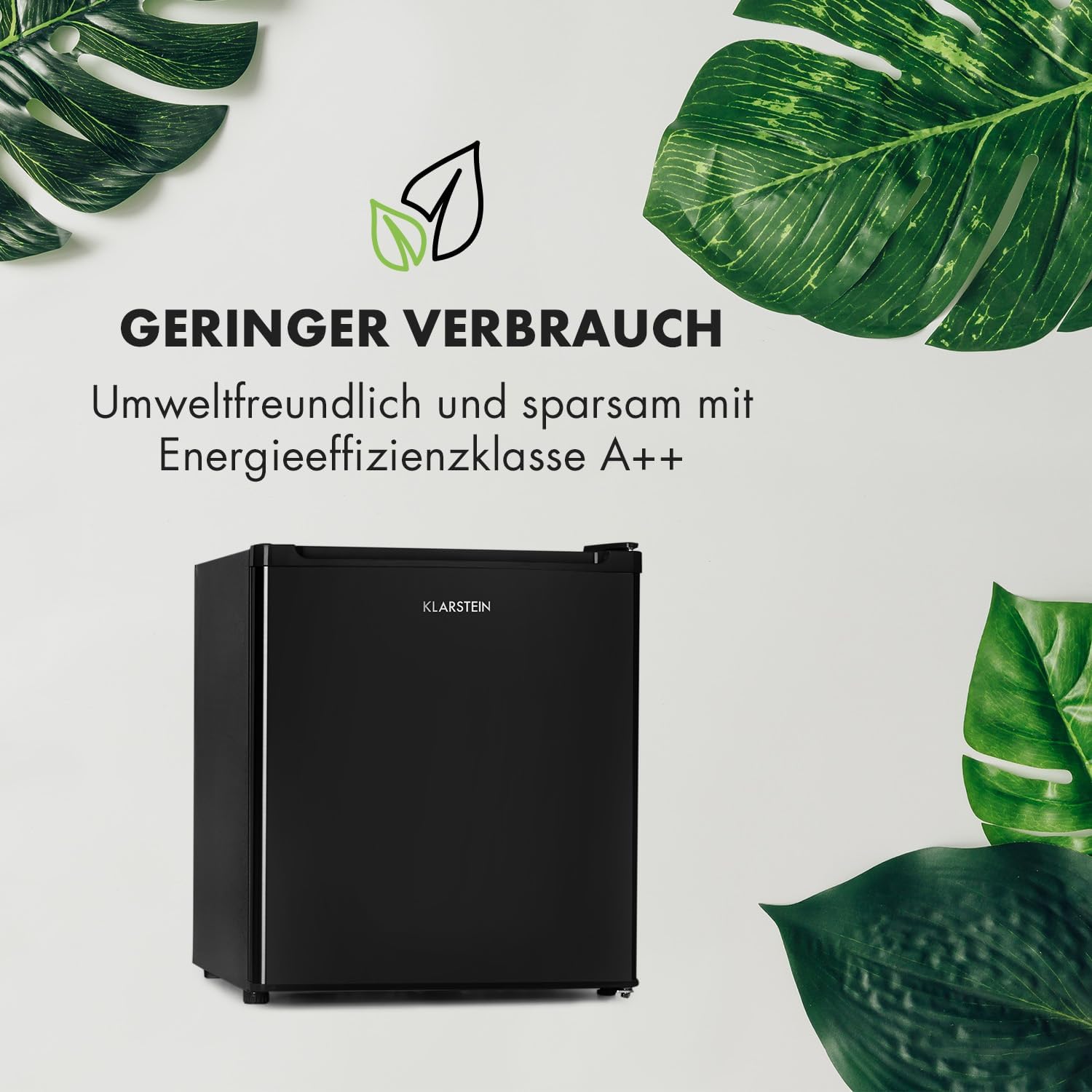 Klarstein Garfield Eco - Mini Gefrierfach Mit 34 L Nutzinhalt, 4-Sterne, 2 Ebenen, 41 dB, Ca. 44 x 52 x 47 cm (BxHxT), Schwarz