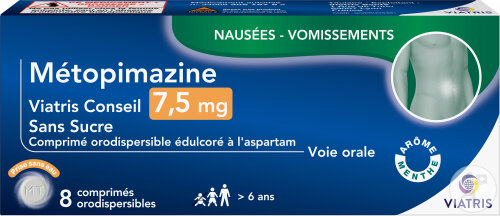 Métopimazine Viatris Conseil 7,5mg Sans Sucre 8 Comprimés Orodispersibles