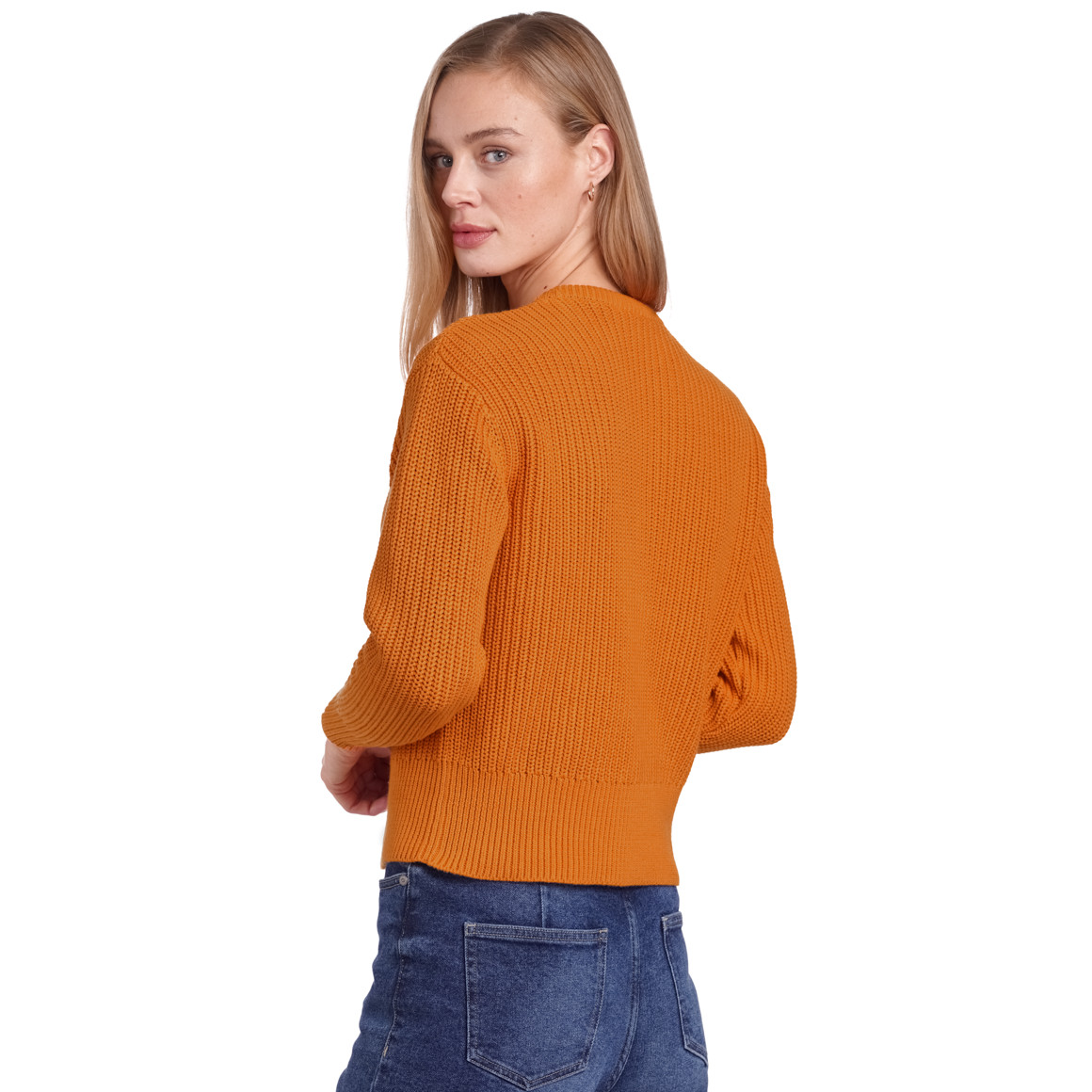 Jonas Nielsen Damen Strickpullover aus Bio-Baumwolle orange