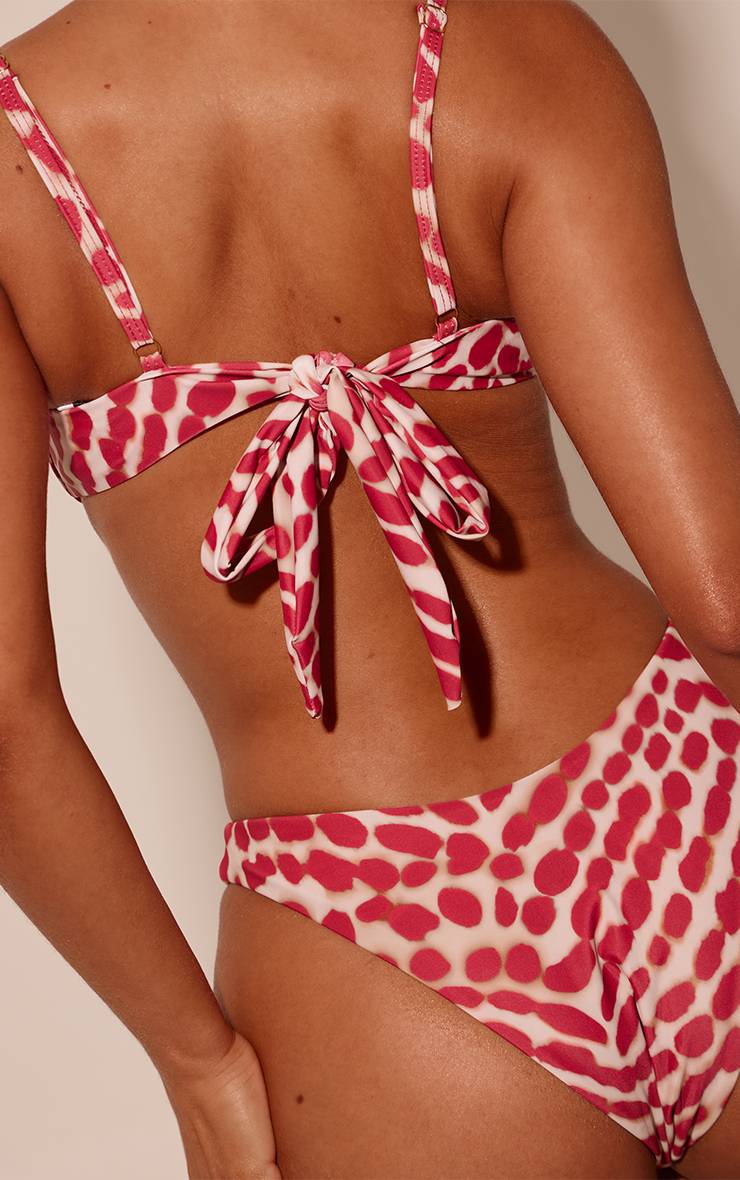 Rouge Haut De Bikini À Armatures Imprimé Flou