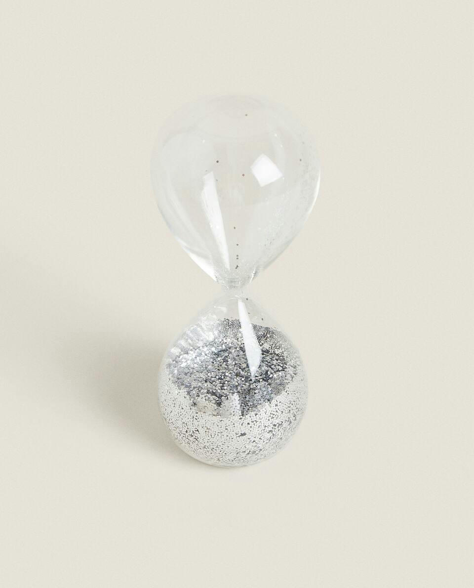 AMPULHETA DE NATAL COM GLITTER