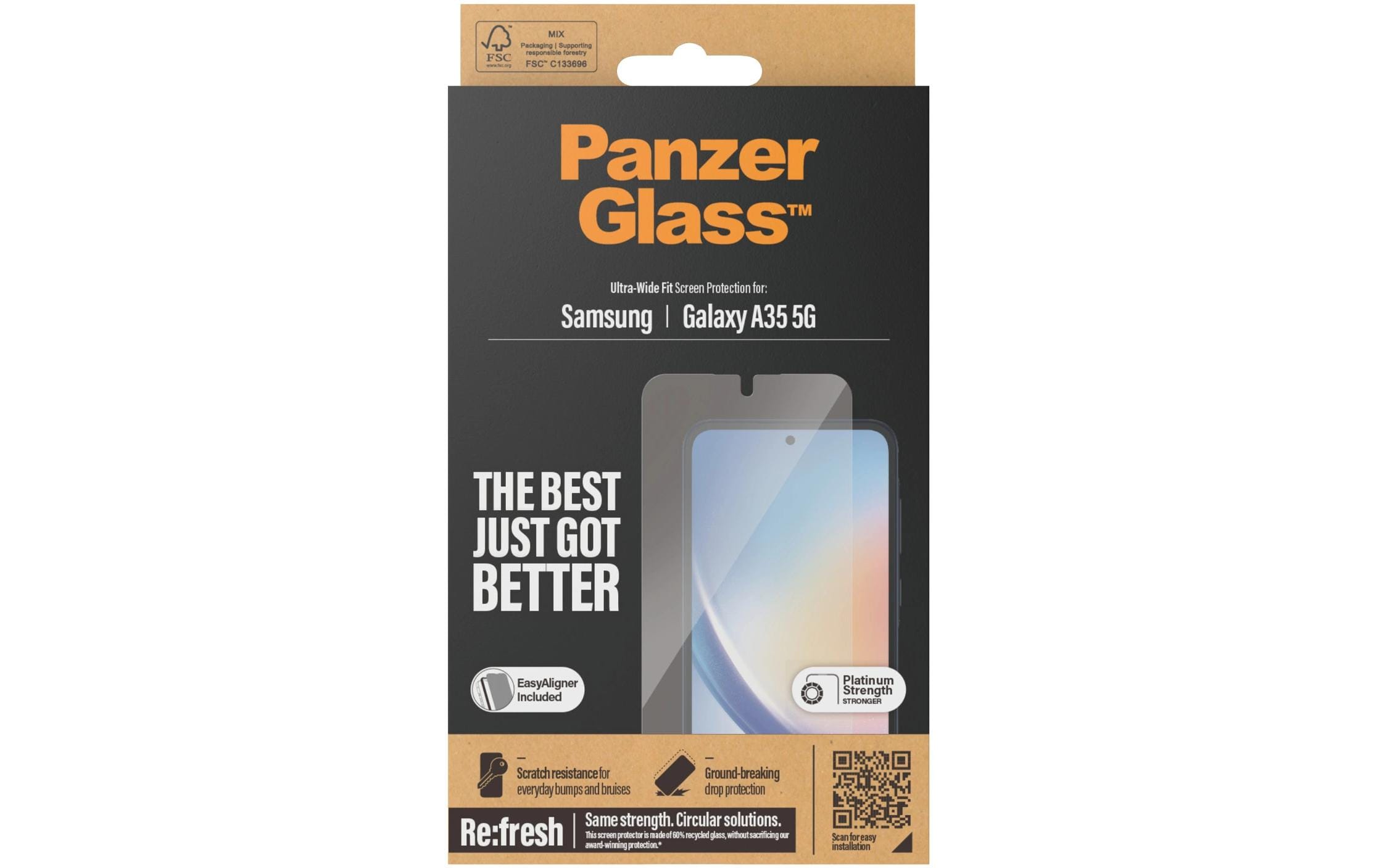Displayschutz Ultra Wide Fit Galaxy A35 5GDisplay-Schutzfolie für das Samsung Galaxy A35 5G