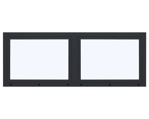 ARON Ternum aluminium raam RAL 7016 antracietgrijs, 2-vleugelig (kiep-draai) met vaste tussenstijl, 1500x700 mm, DIN links; DIN rechts