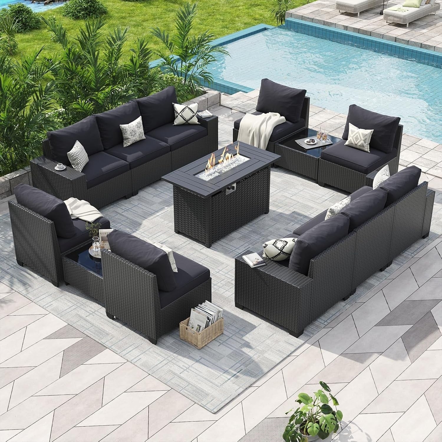 Outdoor Patio Furniture Sets with 4in Thicken Cushion