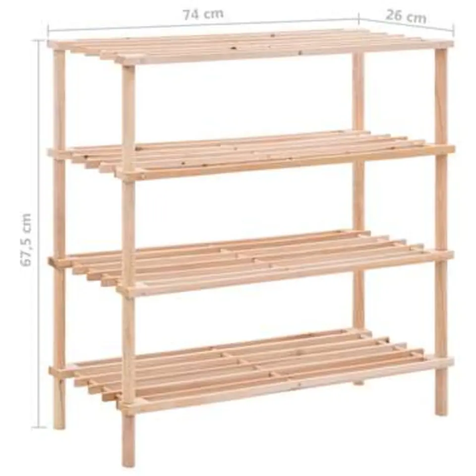 vidaXL - Schoenenrek - Beige - Hout