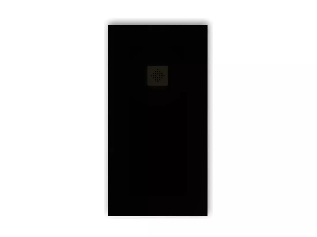 Receveur de douche 80 x 170 cm extra plat PURE en résine surface ardoisée noir Grille noire