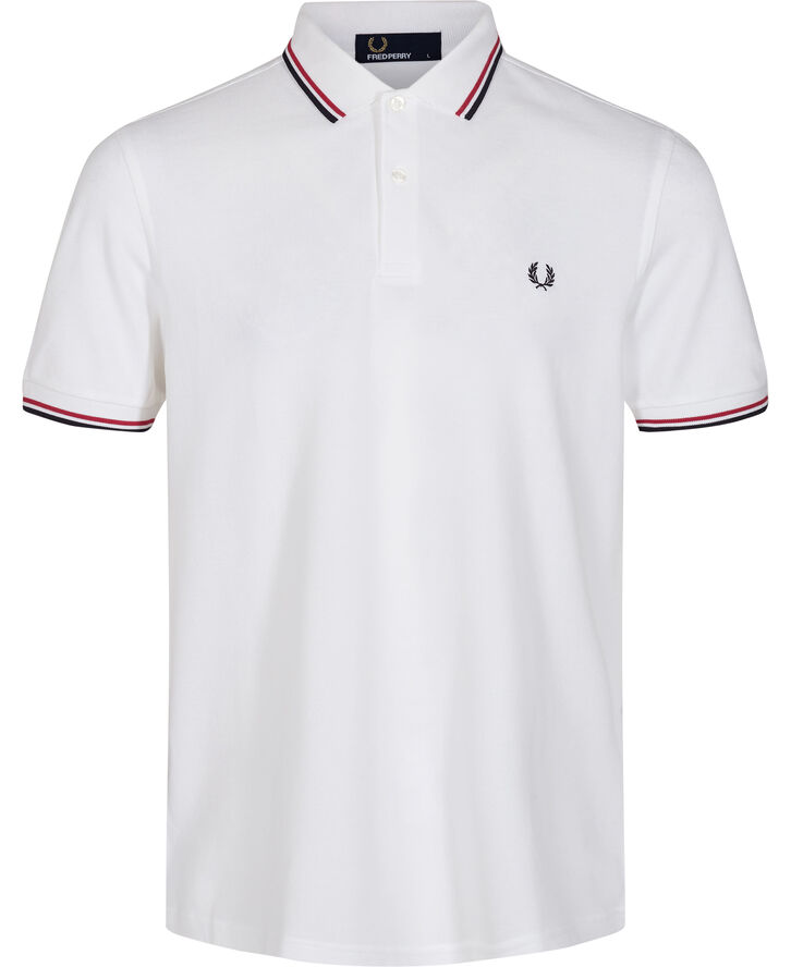 Fred Perry M3600 Core Twin Tipped Polo Shirt Wht/brt red