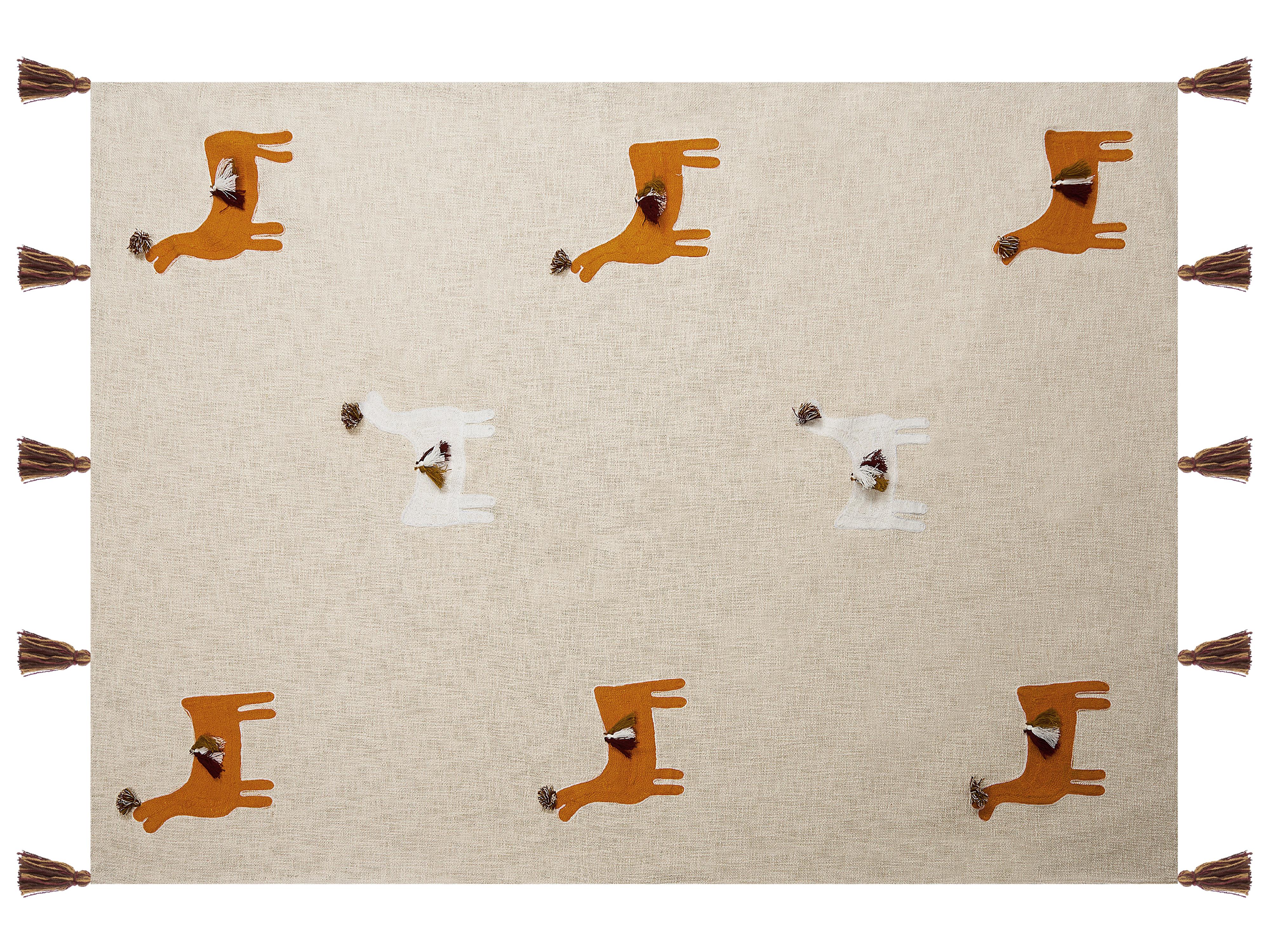 Plaid KHANDWA Katoen 130 x 180 cm Beige