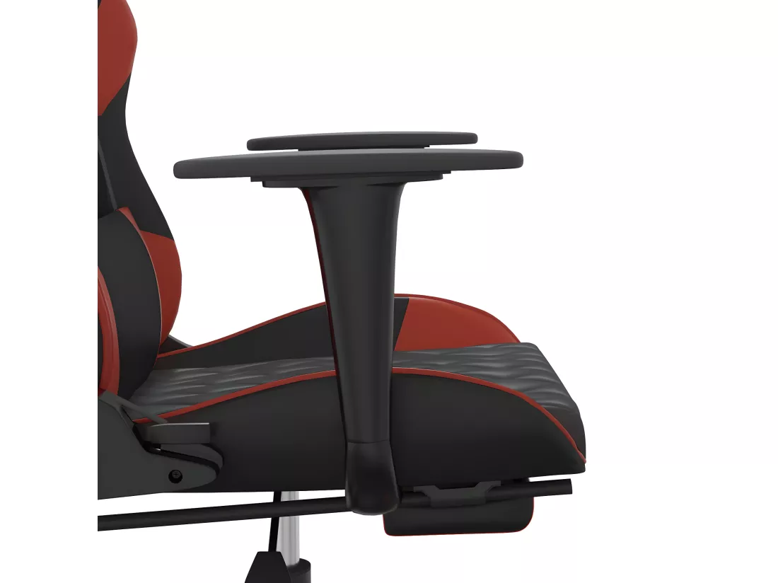 Chaise de jeu de massage repose-pied Noir&Bordeaux Similicuir