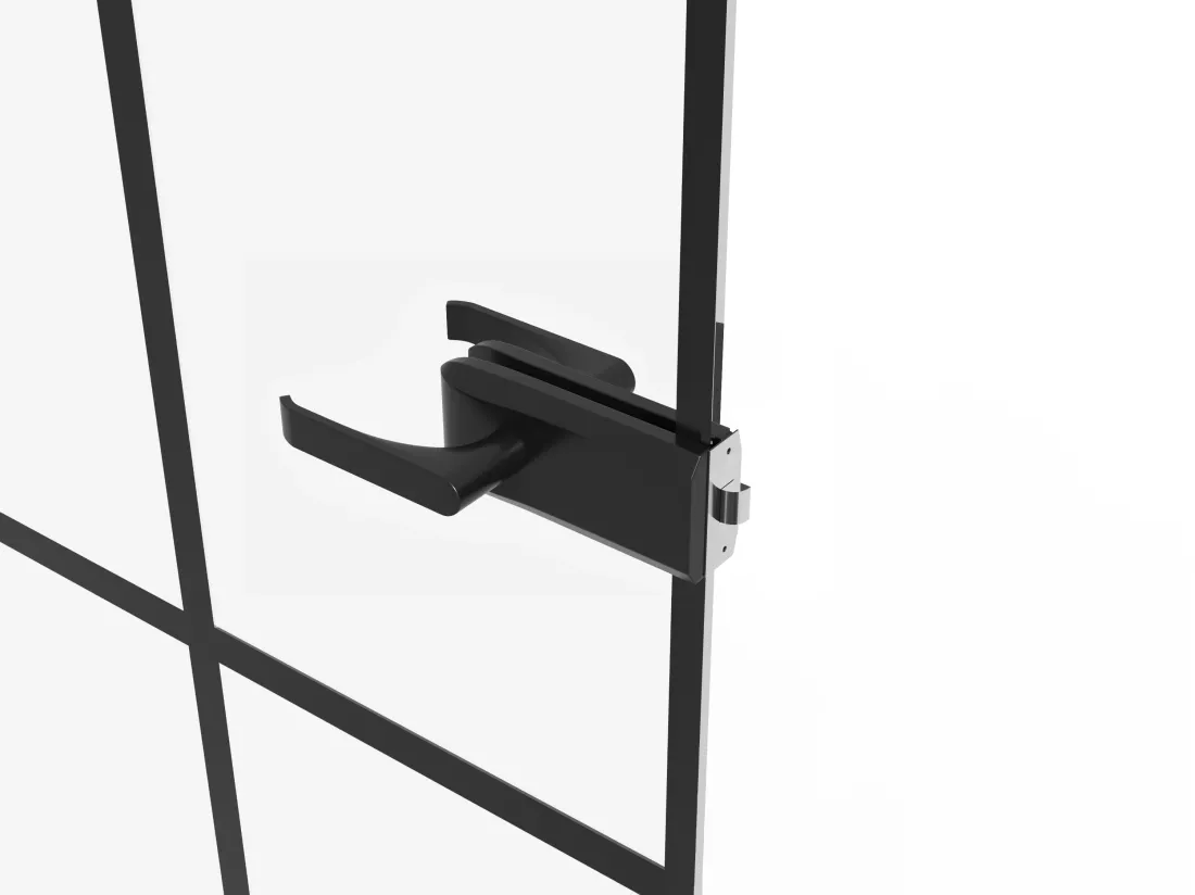Porte réversible sans bâti en verre trempé - Noir - H204 x L83 cm - SEROTO