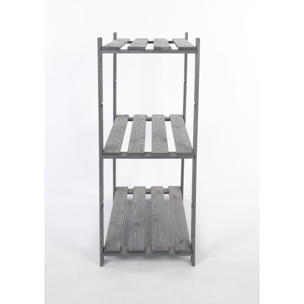 PROREGAL Houten Plank Pinepeak HxBxD 90 x 80 x 38 cm 3 Planken 1,2 cm Dik Dennenhout Grijs