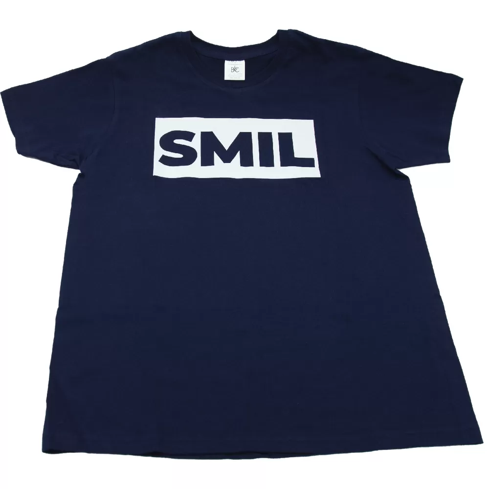 SMILfonden T-shirt Blå med hvidt smil - 1 stk