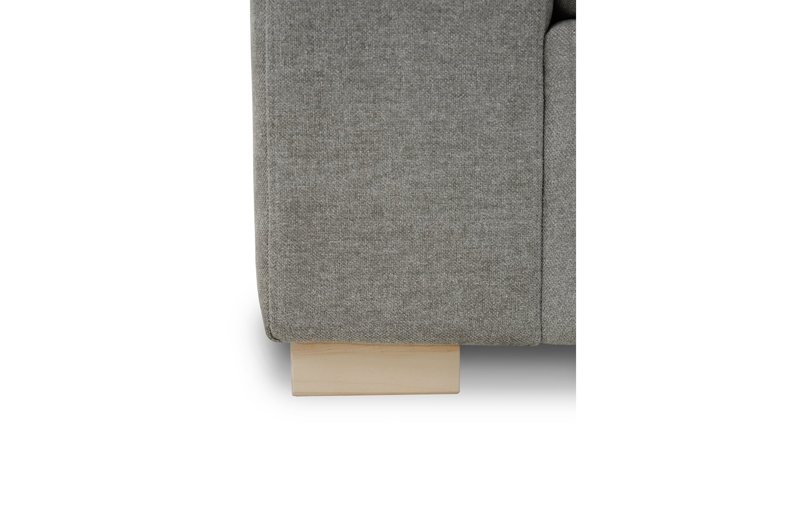 Modern Living hjørnesofa 3-seter med åpen ende høyre fast. I tekstil Storm 3/3 Warm Grey, Arm A og ben 1. Faste puter og skum kvalitet