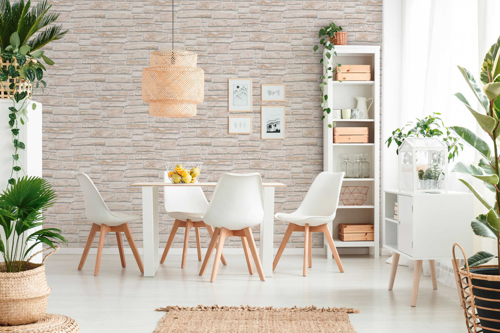 Papiertapete ADELAIDE - beige - Steinoptik - 10 Meter