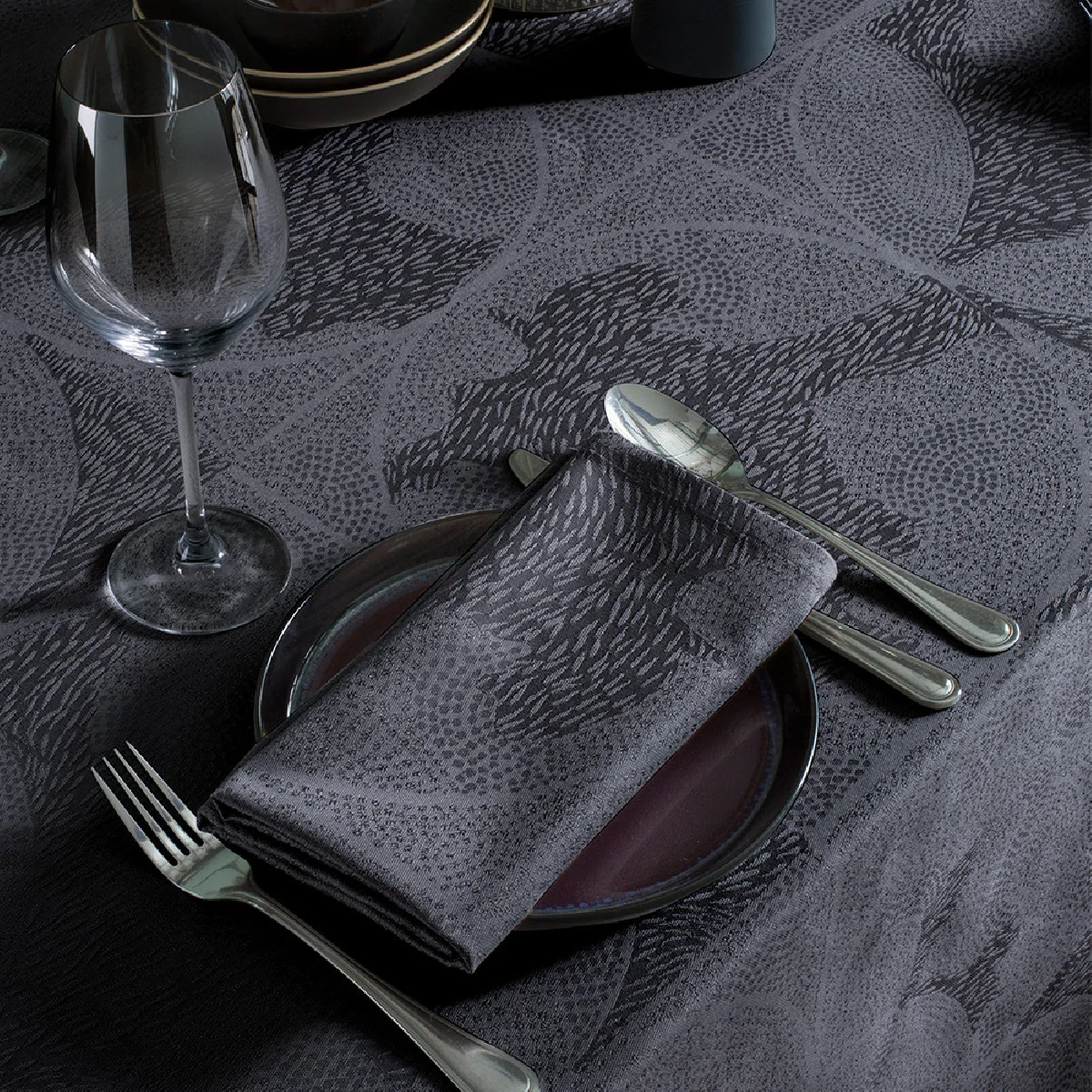 Nappe enduit imperméable pur coton bleu 150X220 Garnier Thiebaut