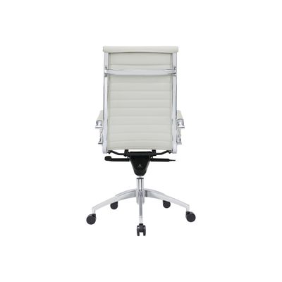Fauteuil de bureau WARREN - accoudoirs fixes - cuir blanc
