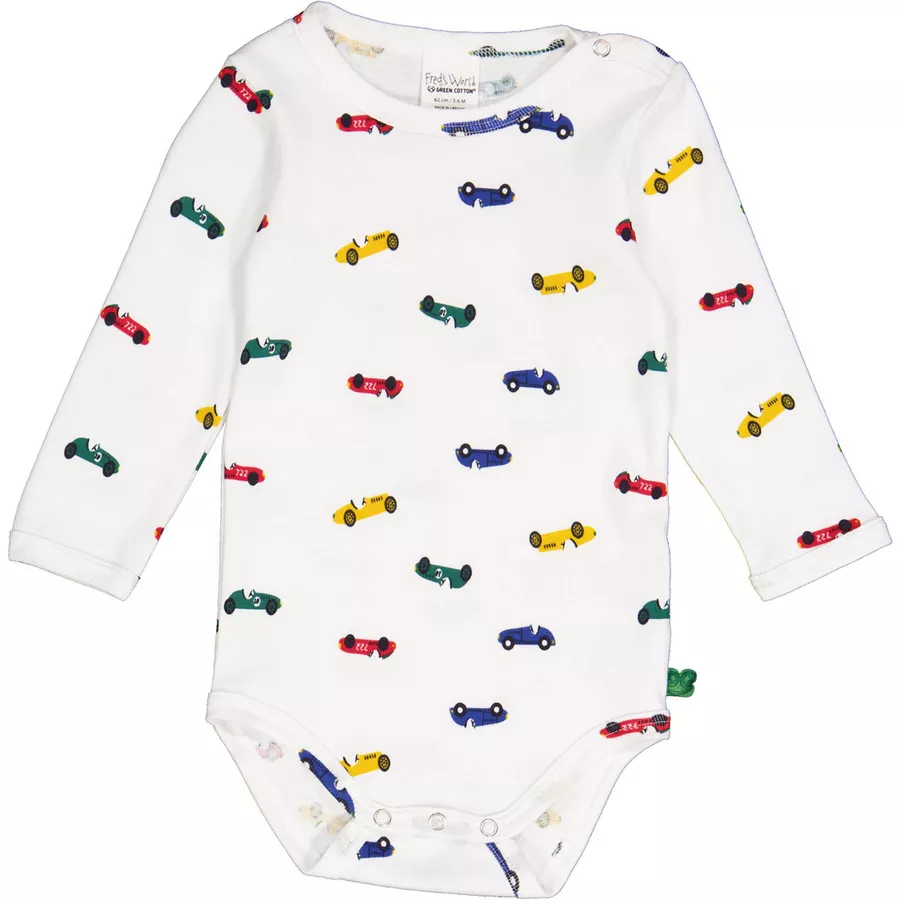 Fred's World Langarmbody WhiteCucumberyellow