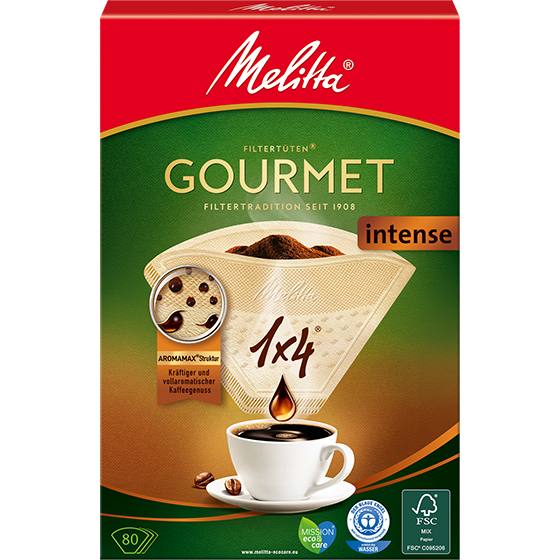 Melitta Gourmet® Intense, 1x4®, 80 St.|Filtertüten®
