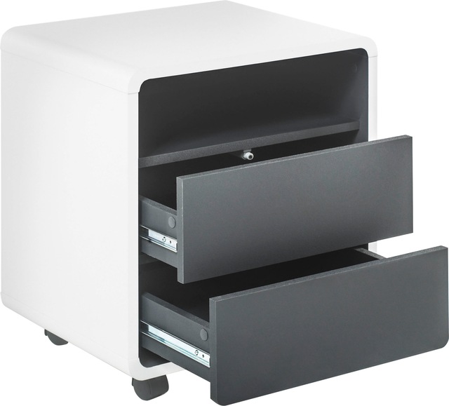 MCA furniture Rollcontainer »Tadeo« weiss matt, Absetzungen in Grau Matt
