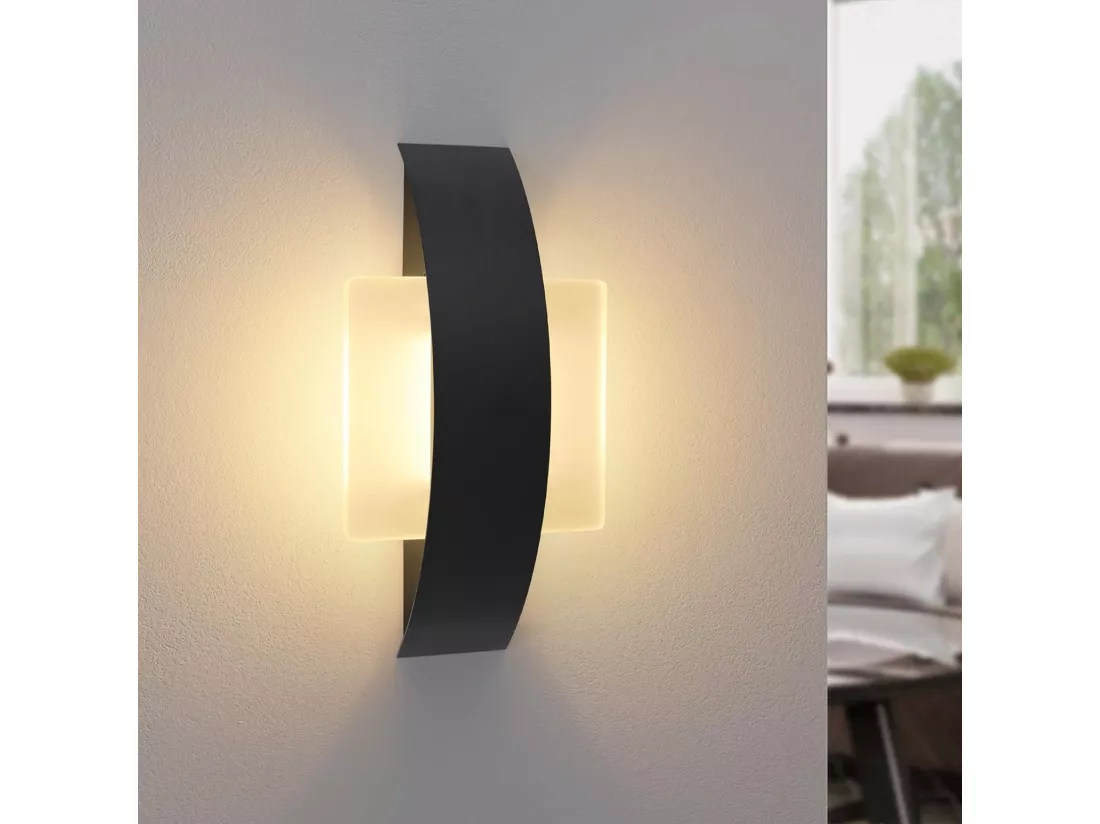 NETTLIFE Applique murale LED pour intérieur, salon, couloir, 23,5CM, chambre à coucher, lampe de lit en acrylique, blanc chaud 3000K, 7W