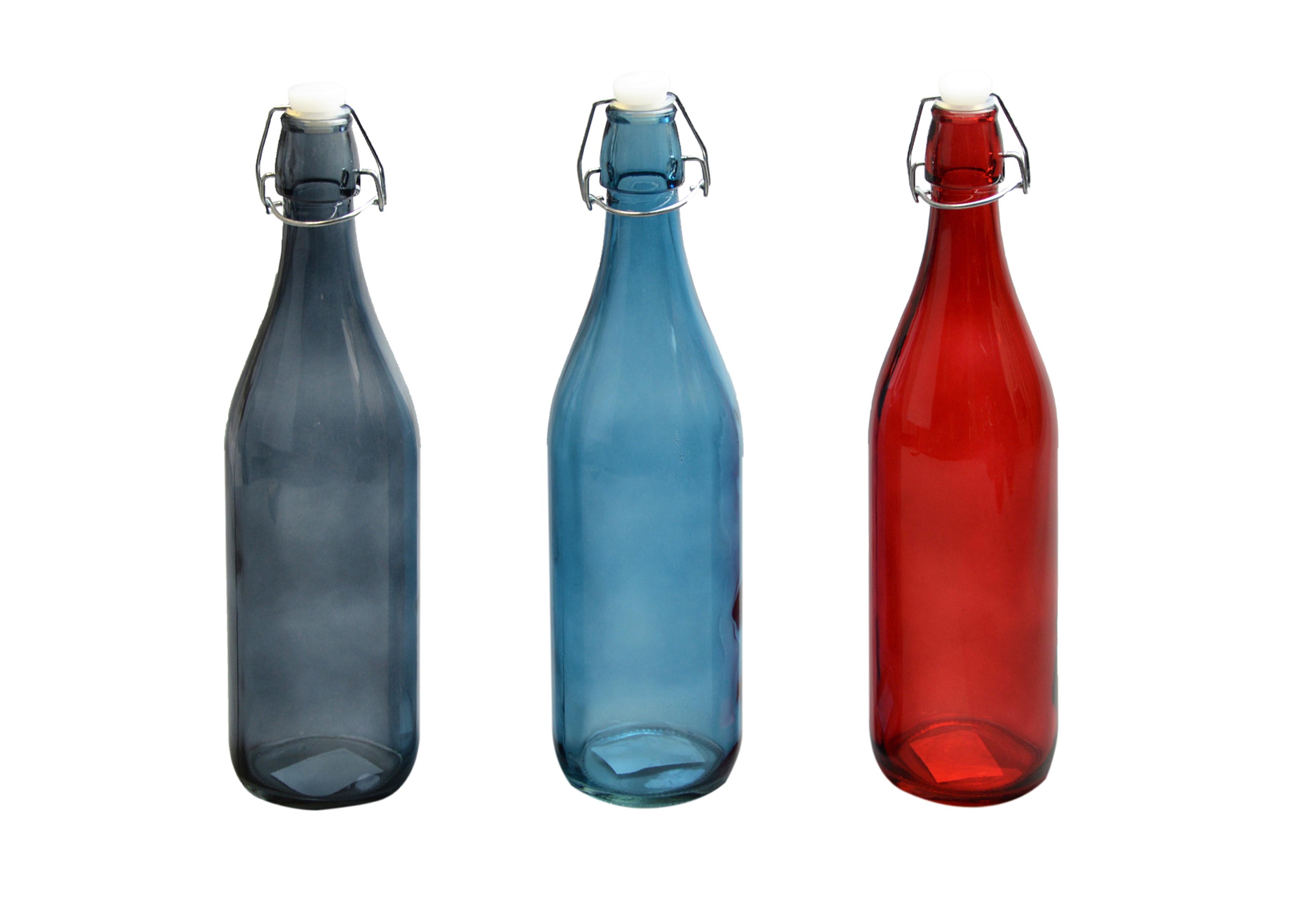 BOUTEILLE VERRE COLOREE 1L